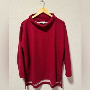 Anthropologie Rich Red Cowl Neck Sweater